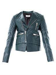 Balenciaga Quilted Leather Jacket Dreaming Jackets Green Leather Jackets Slim Fit Jackets