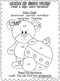 Cut and paste the colors coloring page. Christmas Color By Sight Word Sentences Pre Primer Sight Word Coloring Sight Words Sight Words Kindergarten