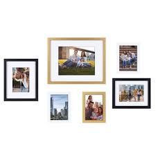 Gold and black photo frames. 6pc Gallery Frame Box Set Gold Black Kate Laurel All Things Decor Target