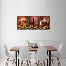 Maybe you would like to learn more about one of these? Buy Baisuwallart 3 Pieces Kitchen Wall Decor Red Wine Cups Hd Modern Framed Wall Art Drink Food And Beverage Restaurant Canvas Prints Pictures Paintings Wine Glass Barrel For Dining Room Online In Turkey