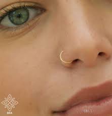 Solid Gold 14k Nose Hoop Plain Cartilage Tragus Helix Nose
