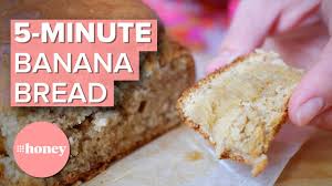 This banana bread crumb cake recipe is a delicious twist between banana cake and banana muffins, with some scrumptious streusel thrown in for good measure. Five Minute Banana Bread 9honey Cooking Shows