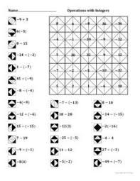 Operations With Integers Color Worksheet In 2020 Integer Operations Integers Integers Worksheet