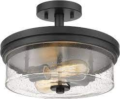 Clear beveled glass shade offers a bright glow. Z Lite 464sf Mb Bohin Contemporary Matte Black Flush Mount Lighting Fixture Zlt 464sf Mb