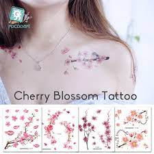 Rocooart Sakura Tattoo Stickers Flowers Fake Tattoos For Women Hand Tattoo Body Art Waterproof Arm Tatoo Cherry Blossom Tattotemporary Tattoos - Aliexpress