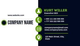 White Green Blue Business Card Template Postermywall