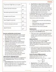 Class 11 Physics Revision Notes For Chapter 2 Units And Measurement Revision Notes Physics Notes Physics