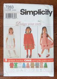 Dress And Jumper Sewing Pattern Raised Waist Seasonal Appliques Simplicity 7283 Girls Childs S Girls Clothes Patterns Little Girl Outfits Clothing Patterns