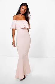 Unique by design and stunning by handmade roses, appliques. Myleene Bandeau Frill Fish Tail Maxi Dress Boohoo Canada Party Dress Classy Dresses Tail Dress