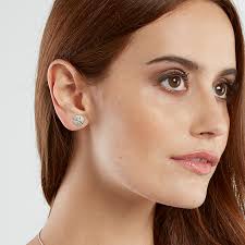 Round Silver Floral Earrings