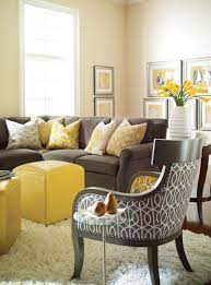 This living room layout relies on the unconventional use of a deep blue color on the walls, highlighted and accented by bold, ornate. Yellow And Gray Rooms Grey And Yellow Living Room Living Room Grey Yellow Living Room