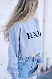 Crop Top Rad Sweatshirt Tumblr Style Etsy Fashion Fashion Trends Winter Outfits