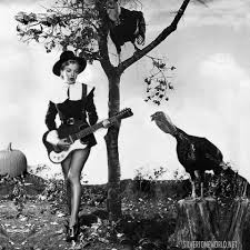 It ended nine months later with monroe citing dimaggio's mental cruelty in her filing. Old Guitars In B W You May Be Cool But You Re Not Marilyn Monroe Dressed As A Pilgrim Holding A Silvertone Guitar While Singing To A Turkey Cool Facebook