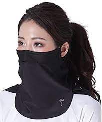 amazon icepardal アイスパーダル フェイスガード uvカット フェイスカバー ラッシュガード 素材 冷感 upf50 iaa 950 ブラック レディース 首元 冷感 フェイスマスク ネックガード ネックカバーブラック 黒色 kicks キックス イヤーフック uvカット ラッシュ