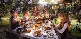 Visit glittertomb for rainbow psychedelia. 4536757 Anime Original Characters Landscape Anime Girls Friends Food Fantasy Art Op Center Wallpaper Mocah Hd Wallpapers