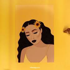 Yellow Sunflower Illustration Art Print Cute Yellow Aesthetic Etsy