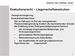 This is the case for example with the question of the validity of the appointment of a subsequent heir (nacherbe, fideikommissarische substitution). Exekutions Insolvenz Und Sanierungsrecht Ppt Herunterladen