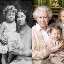 After what looked like a few encouraging words from mom kate middleton, the queen got into a car and the duchess of cambridge curtsied. Queen Elizabeth Ll With Queen Mum And Qell With Princess Charlotte Look Alike As Children Princess Charlotte Queen Mum Queen Elizabeth