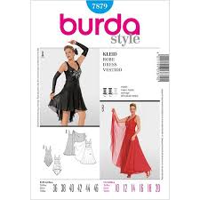 L'élégante et longue robe du soir est travaillée en double épaisseur. Robe De Danse Burda 7879 Patrons De Couture Tenues De Soiree Tissus Net