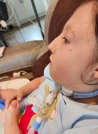 Rough start to the day! Piper vomited and aspirated some. She has been  battling a fever of 103.1. Luckily her fever is starting to go down. She  has rested a lot of