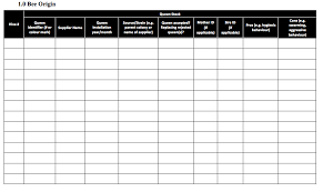 Sample Record Keeping Honey Bee Producer Guide To The