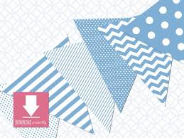 Printable Assorted Pennant Flag Banner Light Blue Instant Etsy Pennant Flags Flag Banners Yarn Display
