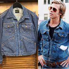 It's had some minor updates from its 1960's version; Vintage On Hollywood Vintage Wrangler Pleated Denim Jacket Similar To Brad Pitt S Character In Once Upon A Time In Hollywood On Ebay Now Seller Id Snappygabs Vintagedenim Vintageworkwear Wranglerdenim Bradpitt Onceuponatimeinhollywood