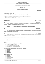 Se acord 10 puncte din oficiu. Bac 2017 Ce S A Dat La Biologie Subiecte È™i Barem Virgin Radio Romania
