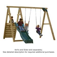 Swing N Slide Playsets Pine Bluff Play Set Just Add 4x4 S And Slide Pb 8232 The Home Depot Playset Outdoor Swing And Slide Kids Swing