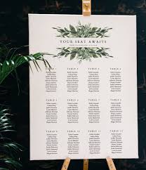 Lana Greenery Seating Chart Template Greenery Wedding