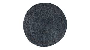 Ronda, lot de 2 tapis ronds en laine, gris et jaune moutarde. Tapis O180 Cm En Coton Et Jute Gris Anthracite Collection Bombay House Nordic Homifab