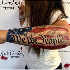 Black military equipments tattoo on sleeve. Military Tattoos San Antonio