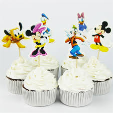 Print these free mickey mouse cupcake toppers in either solid colors or checkered. Home Garden Cake Toppers 24 Pcs Mickey Minnie Mouse Cupcake Toppers Picks Kids Party Cartoon Supplies New Dailystyles De