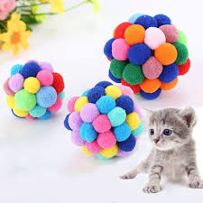 Pet Cat Toy Colorful Handmade Bells Bouncy Ball Homemade Cat Toys Pet Cat Toys Diy Cat Toys