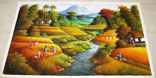 15 contoh lukisan naturalisme pemandangan alam dan 26. Jual Lukisan Feng Shui Pemandangan Alam Dan Panen Padi Nan Indah Di Lapak Bali Bagus Lukisan Bukalapak