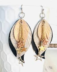 Feather Leather Earrings
