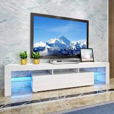 See more ideas about desk, desk tv stand, home office furniture. Led Tv Stand Cabinet Unit Modern Tv Desk With Storage For Living Room Home Forniture 200cm Width White Matt Body And High Gloss Door With Free Led Light Buy Online In Dominica