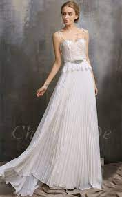 Weißes vintage brautkleid mit zug satin aus der schulter brautkleid plissee meerjungfrau brautkleider. Strand Herz Ausschnitt Spaghettitrager Chiffon Plissee Brautkleid Spitze Schosschen Strass Gurtel