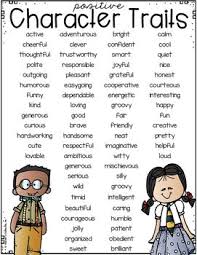 Character Traits List Character Traits For Kids Teaching Character Positive Character Traits