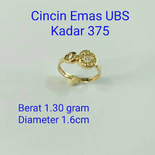 Beli emas 375 online terdekat di jawa timur berkualitas dengan harga murah terbaru 2021 di tokopedia! Cincin Emas Ubs Kadar 375 Berat 1 30 Gram Shopee Indonesia