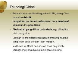 Tamadun china telah memberikan sumbangan yang besar kepada peradaban dunia dalam pelbagai bidang seperti sains & teknologi. Sumbangan Tamadun Cina