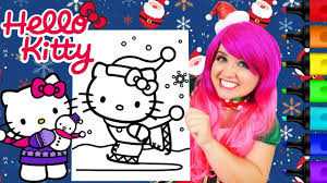 There are 150 hello kitty dear for sale on etsy, and they cost $17.02 on average. Coloring Hello Kitty Ice Skating Christmas Coloring Page Prismacolor Markers Kimmi The Clown Youtube