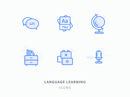 Language Learning Icons Blue 2x Png By Volkan Gunal