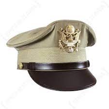Us Army Officers Visor Cap Khaki Visor Cap Leather Holster Military Cap