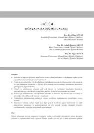 Pdf Dunyada Kadin Sorunlari