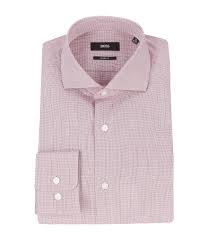 Hugo Boss Mark Us Sharp Fit Spread Collar Checked With Dot Dress Shirt