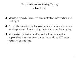 Test Administrator Before During And After Testing Ppt