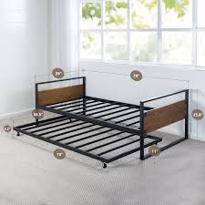 Amazon Com Zinus Suzanne Twin Daybed And Trundle Frame Set Premium Steel Slat Support Daybed And Steel Bed Frame Twin Mattress Size Metal Furniture Design