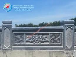 Mẫu Lan can đá liền nguyên khối 35 - Lăng mộ đá xanh khối Kim Đô