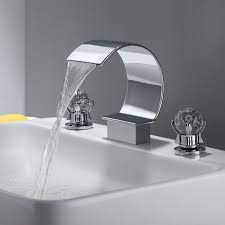 Find the centerset bathroom faucets that best fits your bathroom's needs. Mooni Chrome Waterfall Spout 2 Crystal Handle Widespread Bathroom Sink Faucet Bathroom Sink Faucets Bath Faucets